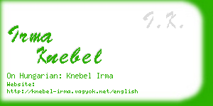 irma knebel business card